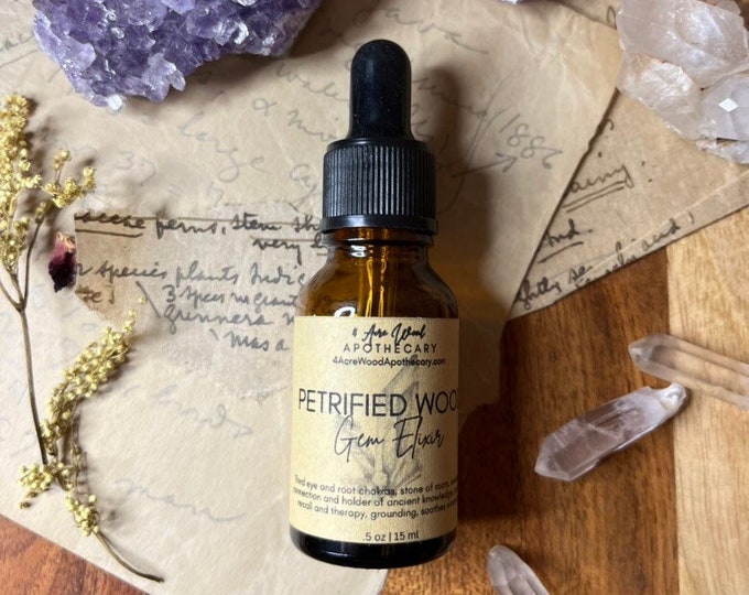 Petrified Wood Gem Elixir | Crystal Essence | Grounding | Ancestral Connection | Past Life