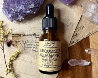 Turquoise & Aquamarine Gem Elixir | Crystal Essence | Amplified Communication | Self Expression