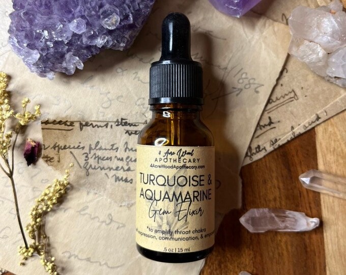 Turquoise & Aquamarine Gem Elixir | Crystal Essence | Amplified Communication | Self Expression