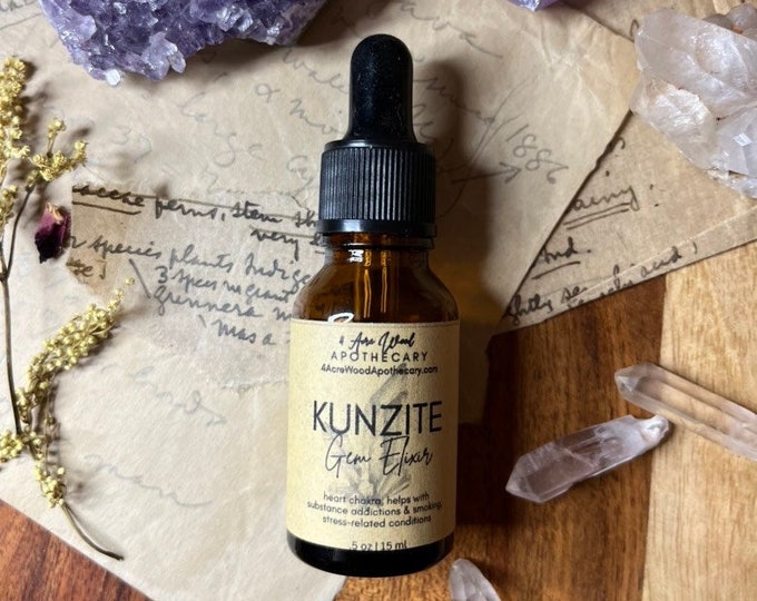 Kunzite Gem Elixir | Crystal Essence | Heart Chakra | Addiction | Anxiety | Eating Disorder Support
