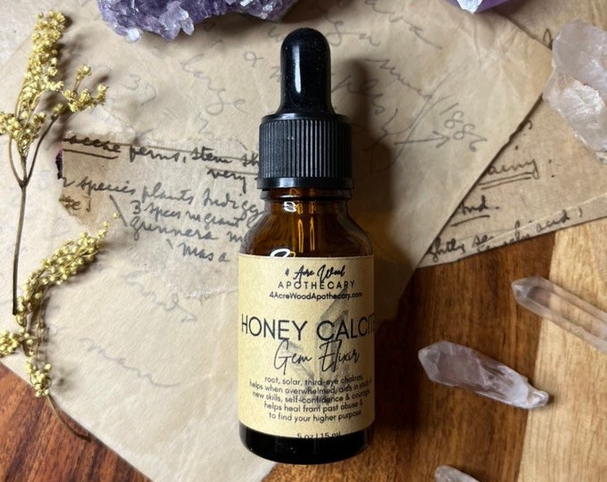 Honey Calcite Gem Elixir | Crystal Essence | Solar Chakra | Study Support | Animals
