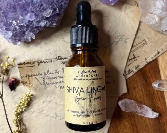 Shiva Lingam Gem Elixir | Crystal Essence | Sacred Stone | Transformation | Cleansing | Enlightenment