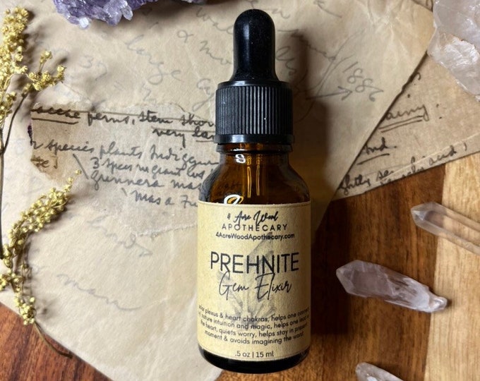 Prehnite Gem Elixir | Solar Plexus & Heart Chakra | Nature | Crystal Essence