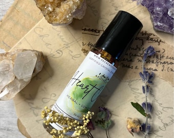 Heart Chakra Anointing Rollerball Oil | Reiki, Herb, and Crystal Infused Oil | Heart Space | Broken Heart | Grief