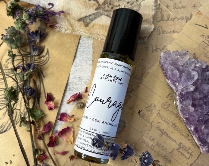 Intention Oil for Courage | Herb, Crystal, and Reiki Infused Rollerball