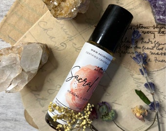 Sacral Chakra Anointing Rollerball Oil | Reiki, Herb, and Crystal Infused Oil