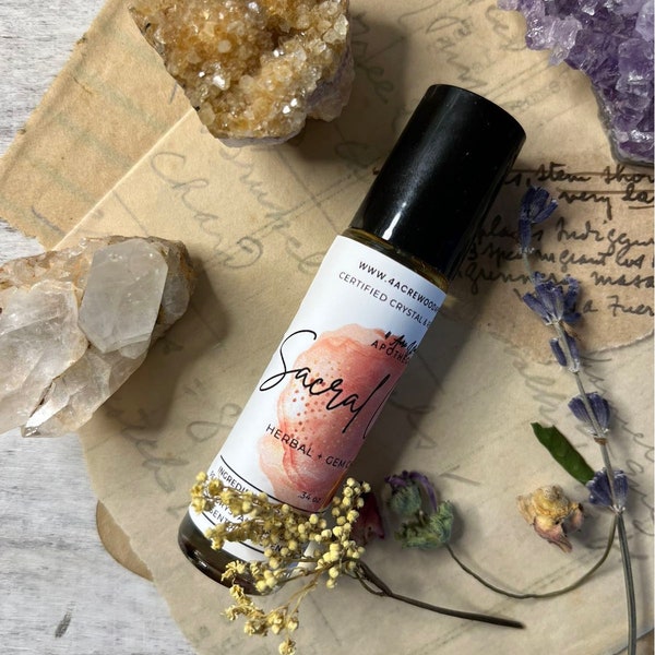 Sacral Chakra Anointing Rollerball Oil | Reiki, Herb, and Crystal Infused Oil