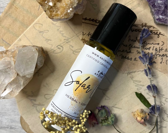 Solar Plexus Chakra Anointing Rollerball Oil | Reiki, Herb, and Crystal Infused Oil