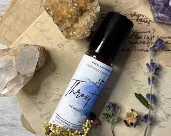 Throat Chakra Anointing Rollerball Oil | Reiki, Herb, and Crystal Infused Oil