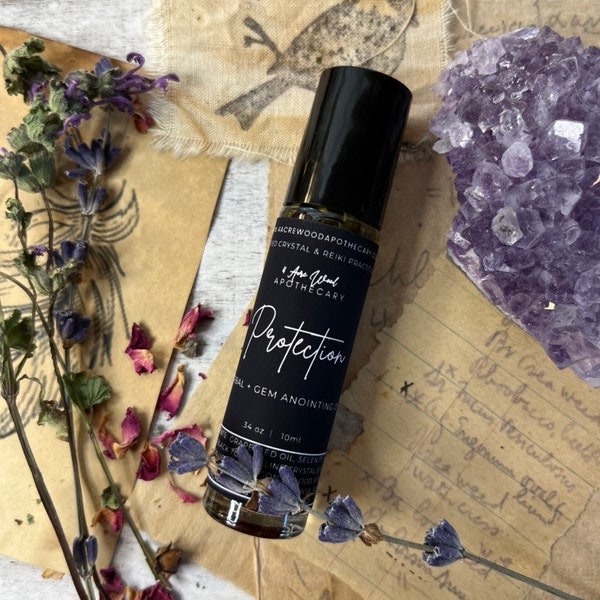 Protection Intention Oil Rollerball | Herb, Crystal, and Reiki Oil | Negative Energy Protection