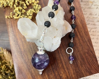 Amethyst & Lava Sephoroton Pendulum | Healer’s Tool