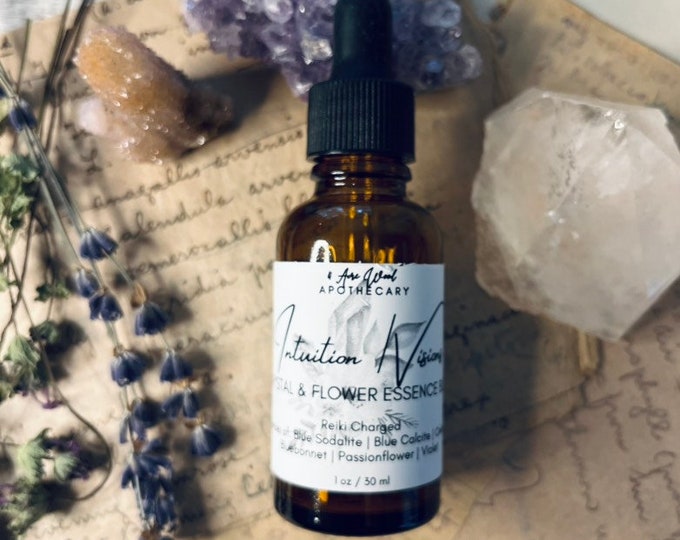 Intuition | Visions Flower & Crystal Essence Blend | Gem Elixir Blend | Reiki Infused