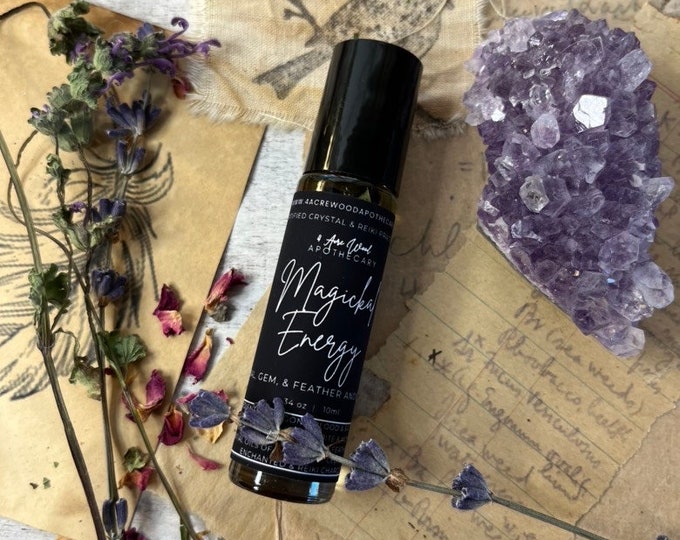 Magickal Energy Intention Oil Rollerball | Herb, Crystal, and Reiki Oil | Magic