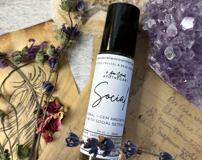 Social Anxiety Support Intention Oil | Herb, Crystal, and Reiki Oil Rollerball