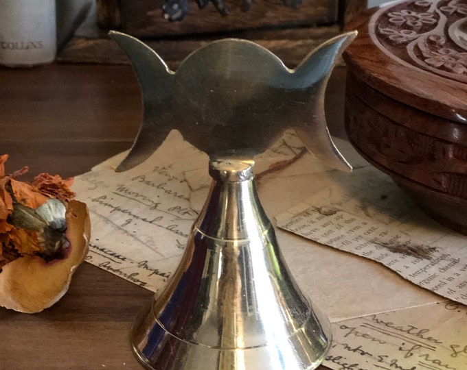 Triple Moon Goddess Brass Bell | Crescent Moon