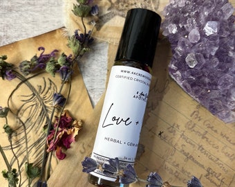 Love & Desire Intention Oil | Herb, Crystal, and Reiki Infused Rollerball | Romance Oil