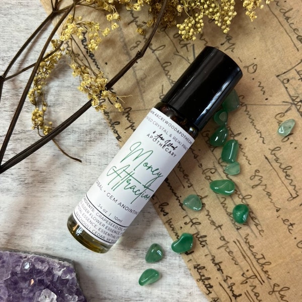 Money Attraction Oil | Quick Money | Reiki, Herb, and Crystal Infused Rollerball Oil