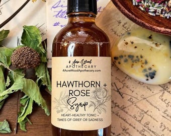 Hawthorn Berry & Rose Petal Syrup | Heart, Love, and Grief