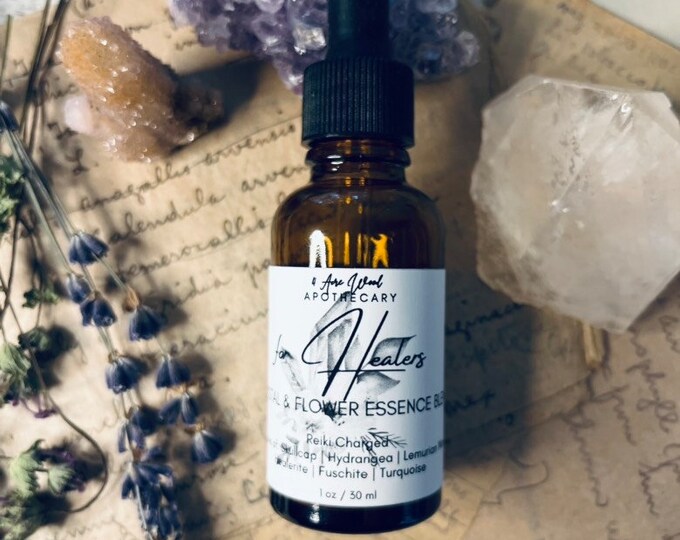 Energy Worker's Flower & Crystal Essence Blend | Gem Elixir Blend | Reiki Infused | Hands on Healing | Lightworker