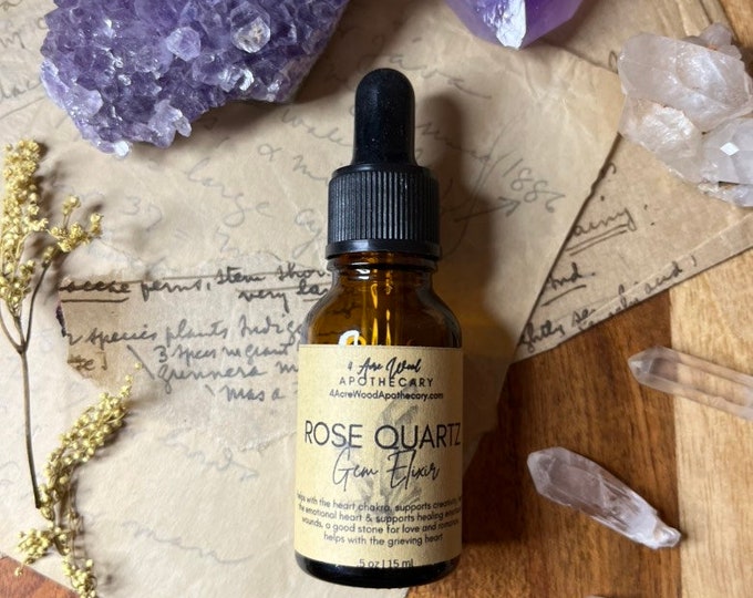 Rose Quartz Gem Elixir | Crystal Essence | Grief | Self Love | Sadness