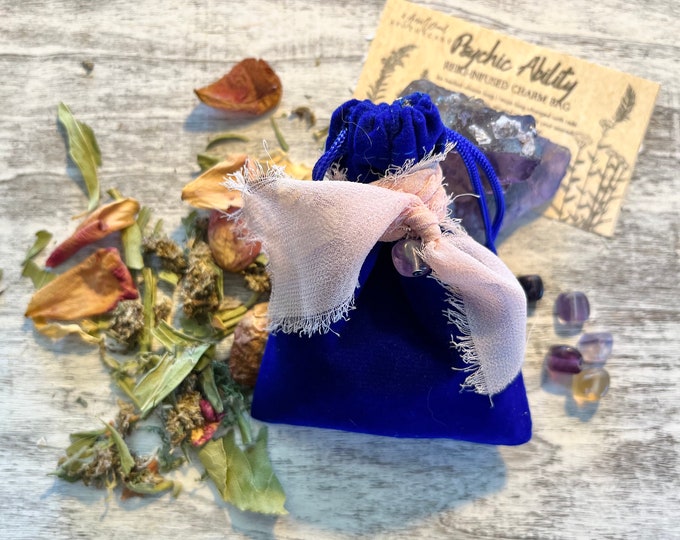 Third Eye & Psychic Visions Reiki Herbal Charm Bag | Mojo Bag