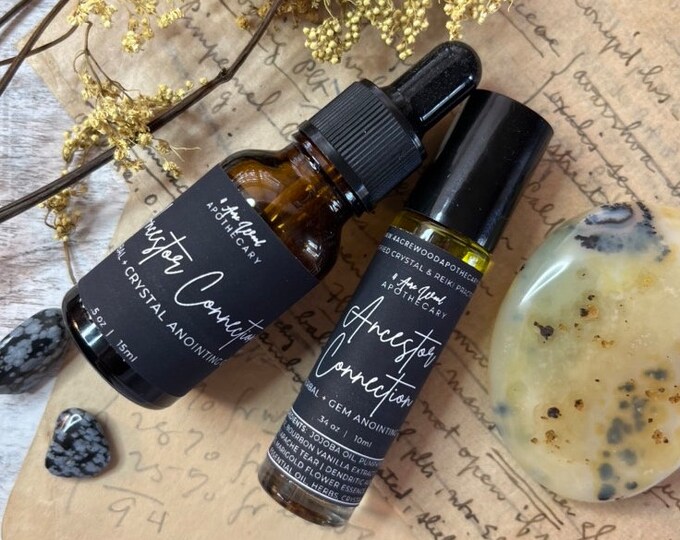 Ancestor Connection Anointing Oil | Samhain Oil | Día De Los Muertos Oil | Reiki, Herb, and Crystal Infused Oil