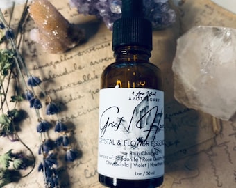 Grief and Heartbreak Flower & Crystal Essence Blend | Gem Elixir Blend | Reiki Infused