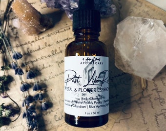 Past Life Recall Flower & Crystal Essence Blend | Gem Elixir Blend | Reiki Infused