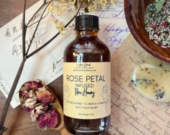 Rose Petal Infused Honey to Hug Your Heart