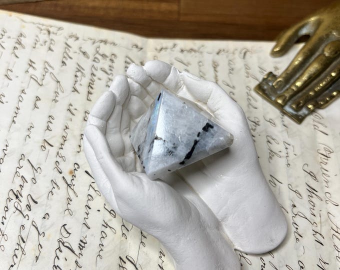 Small Rainbow Moonstone Crystal Pyramid | Calmness | Protection | Divine Feminine