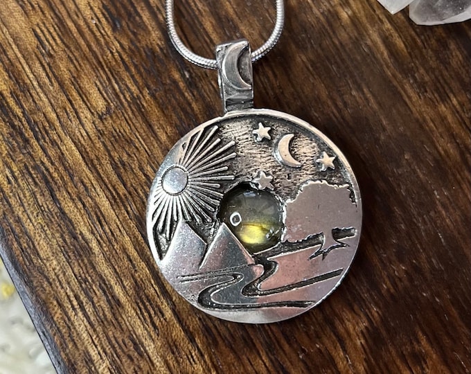 Labradorite Nature Blessings Amulet Necklace