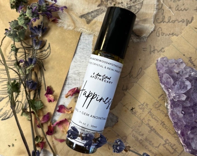 Intention Oil for Happiness | Herb, Crystal, and Reiki Infused Rollerball