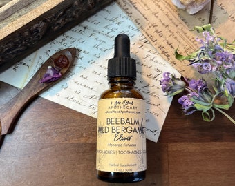 Fresh Bee Balm | Wild Bergamot Elixir Tincture | Toothache | Tummy Troubles 1 oz