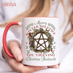 Winter Solstice Mug, Pagan Coffee Mug, Wiccan Mug, Yule Gift, Witch Craft Mug, Gift for Witch 000992