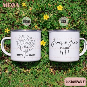 Benutzerdefinierte Zinn Jahre Becher, personalisierte Zinn Jahr Jubiläumsbecher, Zinn Jahr Jahrestagsgeschenk, Jahrestagsgeschenk für Paare 001827