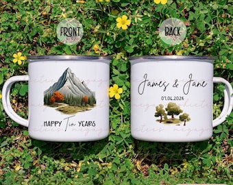 Personalized Tin Years Mug, Custom Tin Year Anniversary Mug, Tin Year Anniversary Gift, Anniversary Gift for Couple 001826