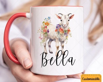 Mug chèvre personnalisé, jolie tasse chèvre, tasse à café chèvre, tasse chèvre, cadeau pour amateur de chèvre 000977