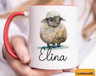 Personalized Sheep Mug, Cute Sheep Mug, Sheep Coffee Mug, Sheep Mug, Gift for Sheep Lover, Custom Sheep Mug 001164