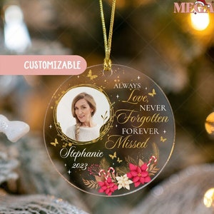 Personalized Memorial Acrylic Ornament, Memorial Christmas Keepsake, Remembrance Ornament ...
