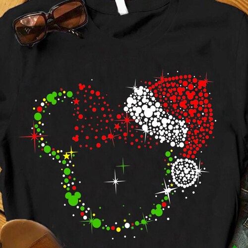 Minnie Head With Santa Hat Christmas Trip and Holday T-shirt, Sweater, Hoodie - Minnie Christmas Party - Winter Disney Vacation Gift Idea