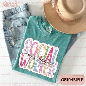 Personalized Social Worker Shirt, School Counselor Shirt, School Social Worker, Social Worker Life Shirt, Sweatshirt, Comfort Colors 001798