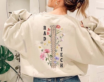 Retro Radiology Sweatshirt, Flower Radiology Sweatshirt, Rad Tech Sweatshirt, Retro Xray Technologist Sweatshirt, X-ray Tech Gift 000562