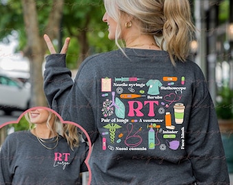 Personalized Respiratory Therapist Shirt/ Sweatshirt, Respiratory Therapy Shirt, RT Shirt, Respiratory Therapist Tee 001547