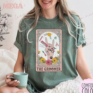 Comfort Colors Haustier Pflege Shirt, HundeFriseur Shirt, Groomer Tarot Karte Shirt, Geschenk für Hundefriseur, Hundeliebhaber Shirt 000968