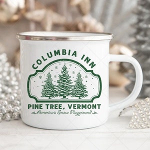 Columbia Inn Pine Tree Vermont Christmas Mug Christmas Movie Mug, A White Christmas Mug 001020