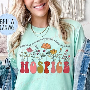 Camicia da infermiera dell'Hospice, Camicia da infermiera floreale, Maglietta da infermiera dell'Hospice, Camicia da infermiera, Camicia da assistente dell'Hospice, Regalo di apprezzamento per l'infermiera 000823