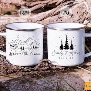 Personalized Tin Years Mug, Tin Year Anniversary Mug, Tin Year Anniversary Gift, Customized Husband Gift, Anniversary Gift for Wife 001098