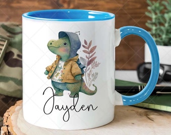 Personalized Dinosaur Mug, Cute Dinosaur Mug, Dinosaur Coffee Mug, Dinosaur Mug, Gift for Dinosaur Lover, Custom Dinosaur Mug 001192