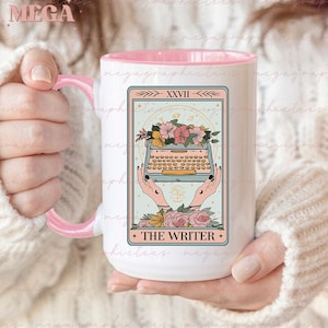 Schrijver tarotkaart mok, schrijver mok, tarotkaart voor schrijver mok, cadeau voor schrijvers, cadeau voor auteur 001767