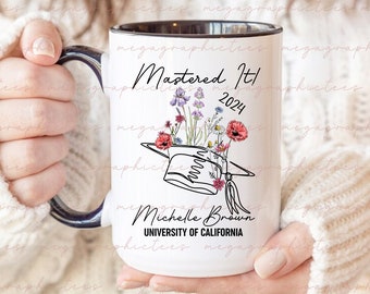 Personalized Graduation Mug, Mastered It 2025 Mug, Masters Degree Gift, MBA Gift Mug 001487
